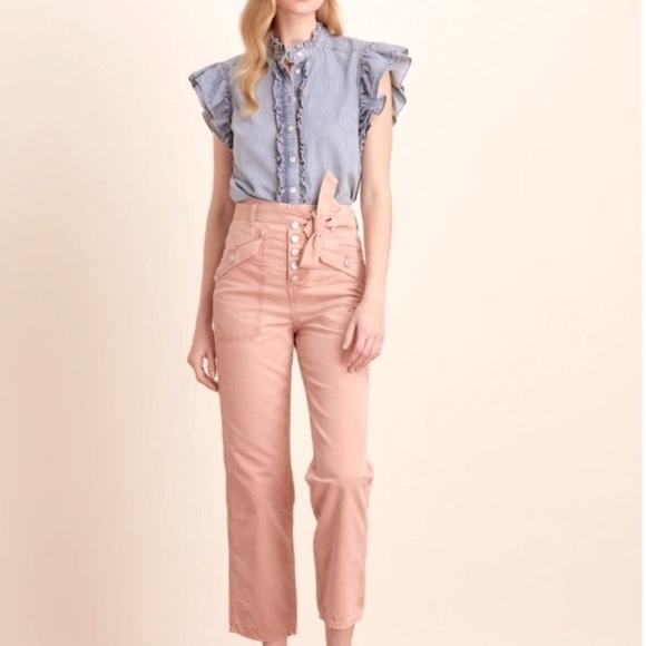 VERONICA BEARD Rinley Straight Leg Light Pink Jean 26 - Picture 10 of 10